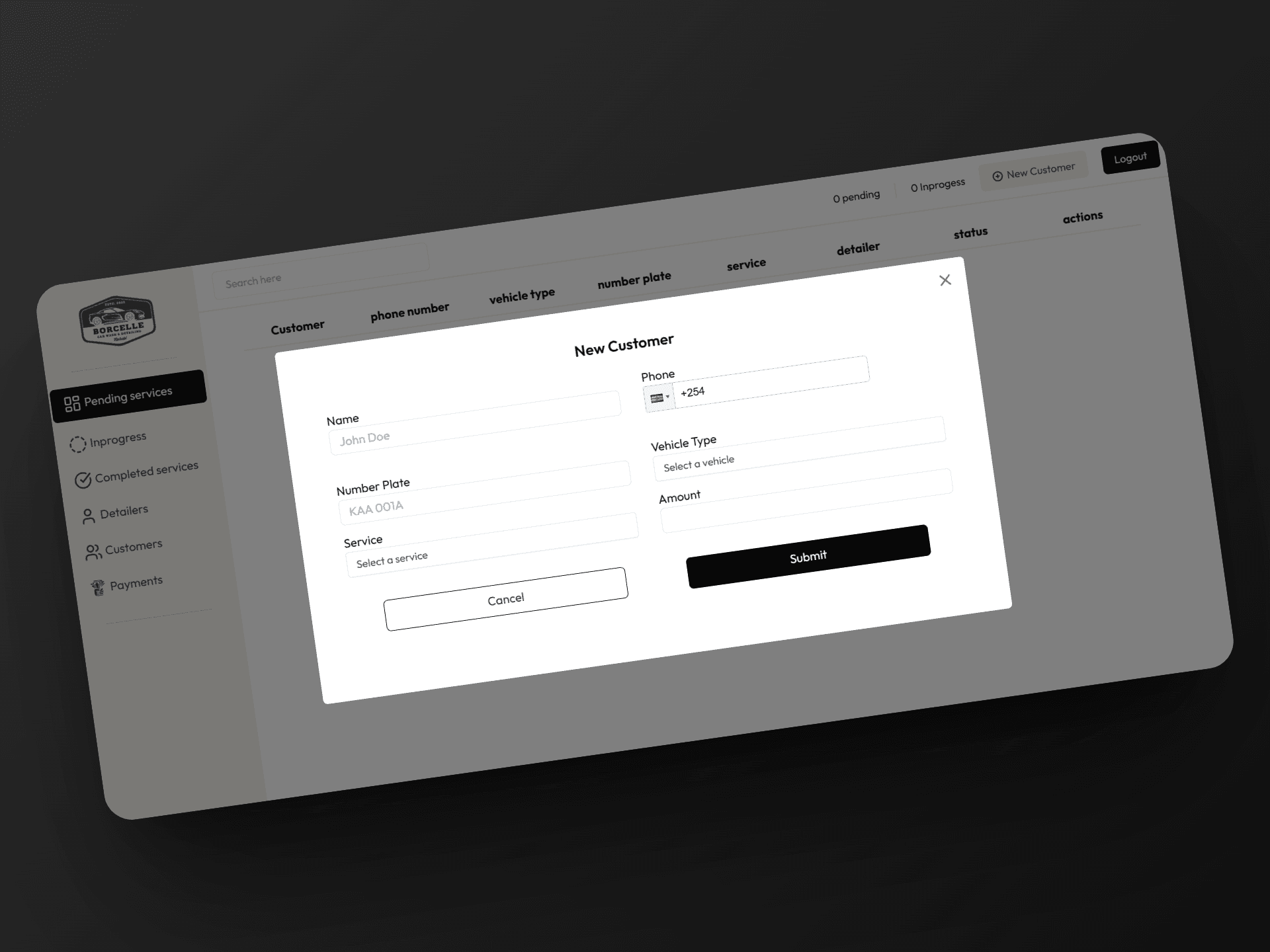Osharide Carwash Management System